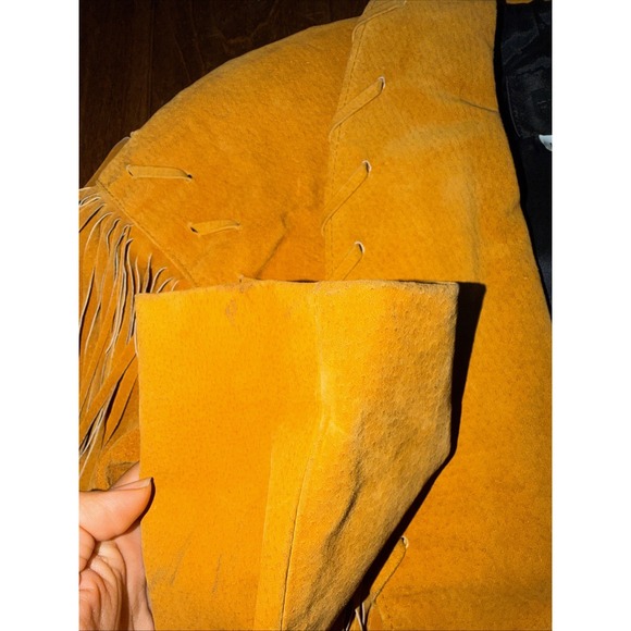 Phoenix Leather Fringe Light Tan‎ Short Large Sized Jacket made in the USA Used - Picture 5 of 12